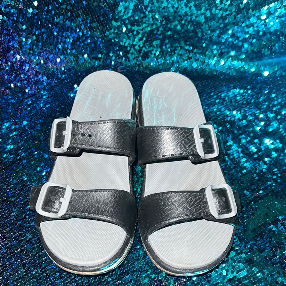 Dansko Black and Gray Sandals with Adjustable Straps